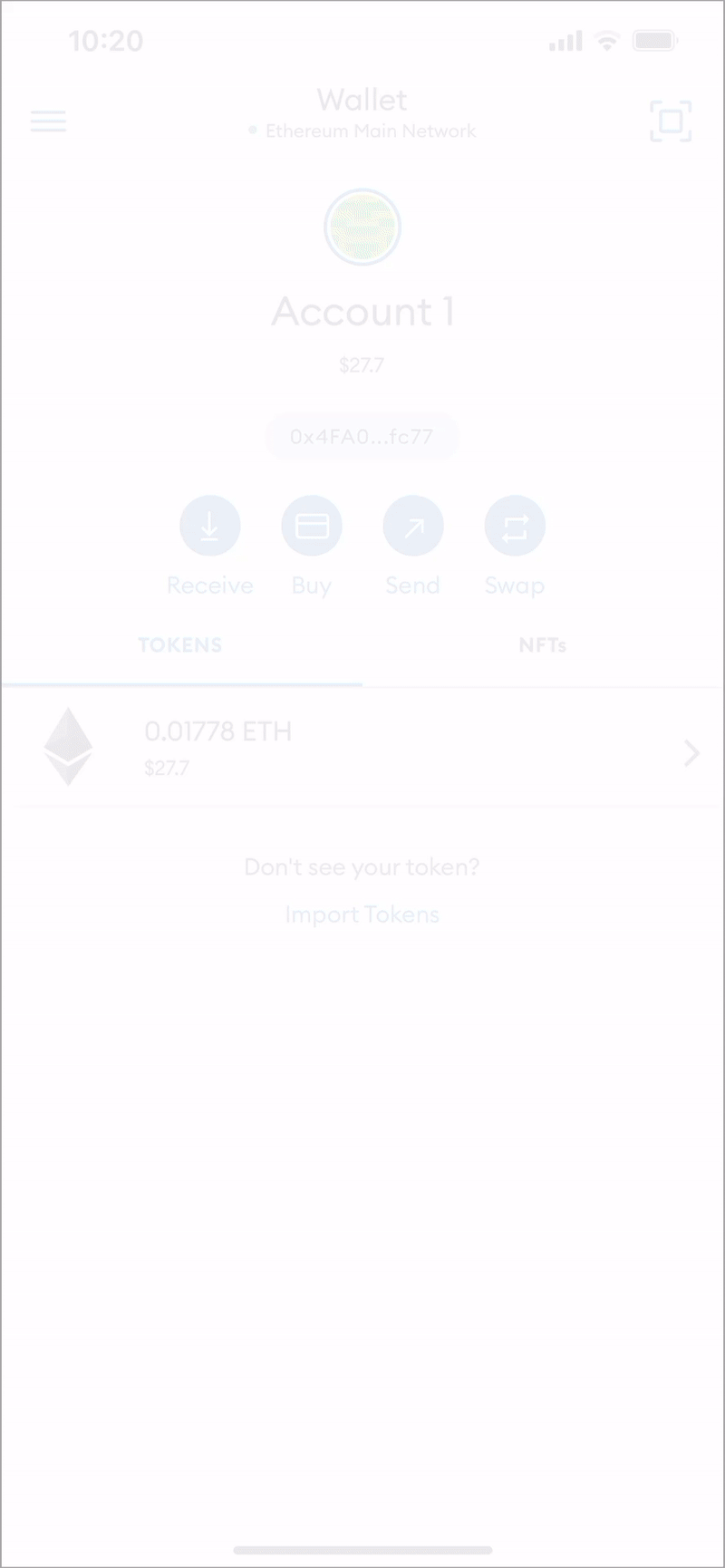 Import token MetaMask Mobile
