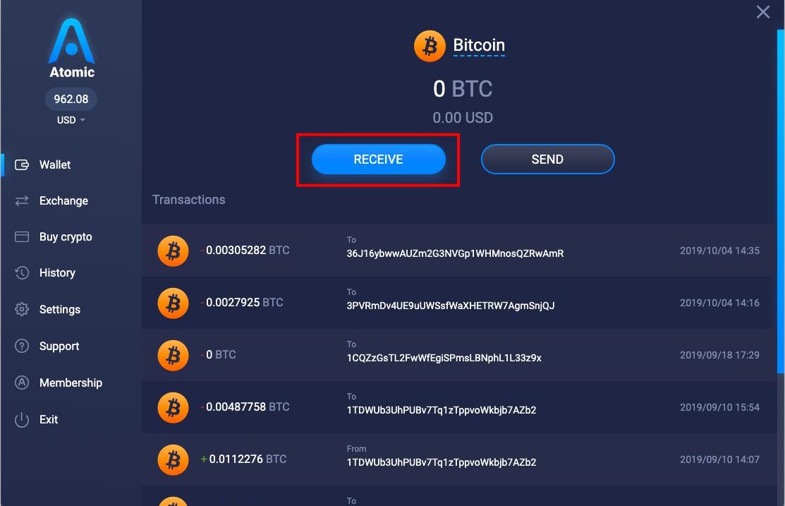Send and Receive in Atomic Wallet Send and Receive in Atomic Wallet