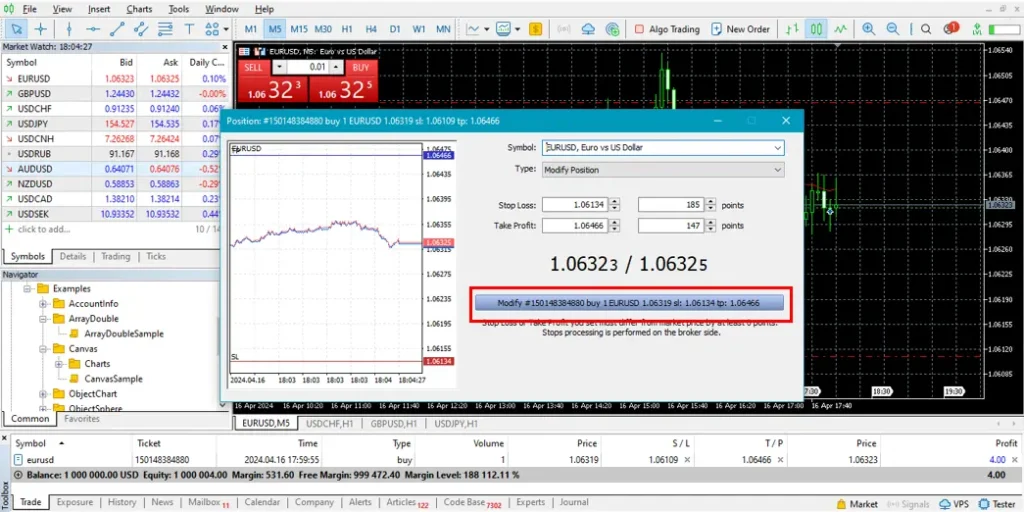 How to manage position in MT5 01 How to manage position in MT5 01