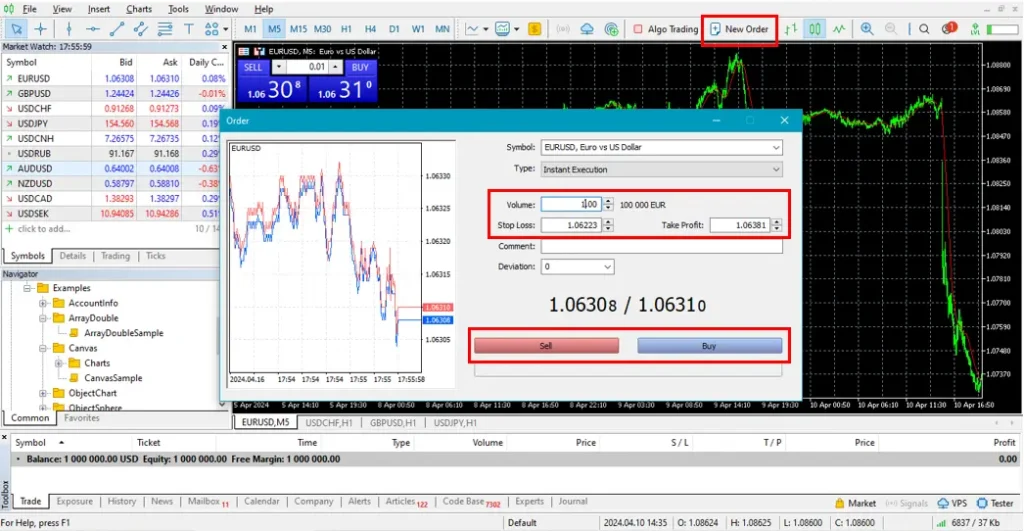 How to open new trade in MT5 How to open new trade in MT5